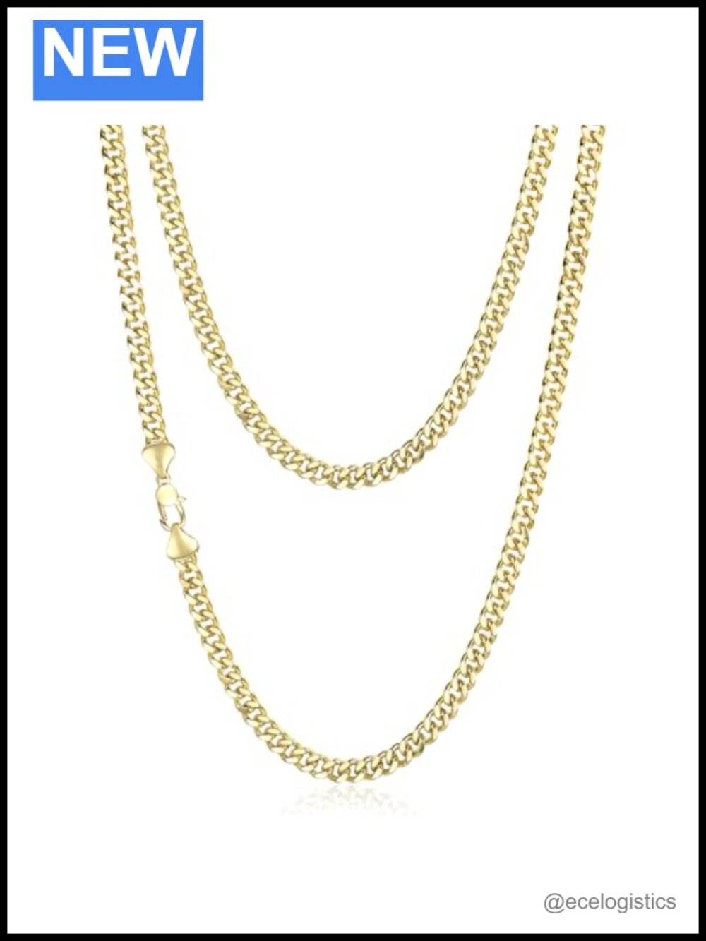 6mm Cuban Link Chain Necklace 14K Gold Filled Men's 20in